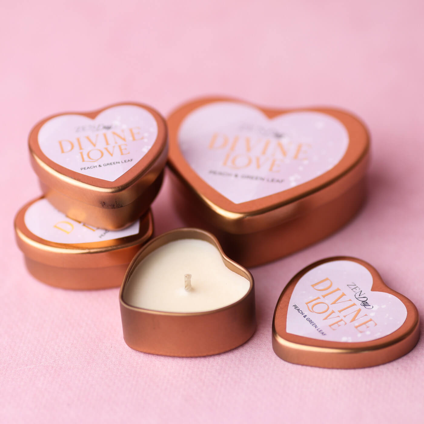 Lumânare DIVINE LOVE – Peach & Green Leaf