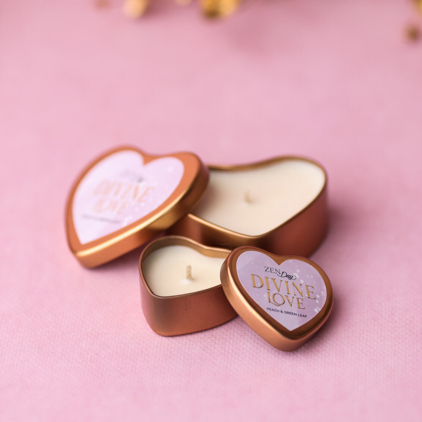 Lumânare DIVINE LOVE – Peach & Green Leaf